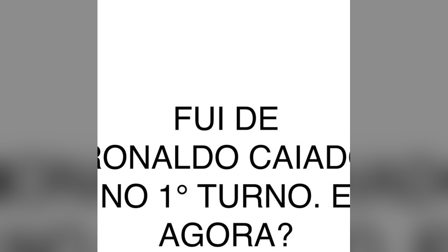 Prévia do conteúdo "Fui de Ronaldo Caiado no 1º turno. E agora?"