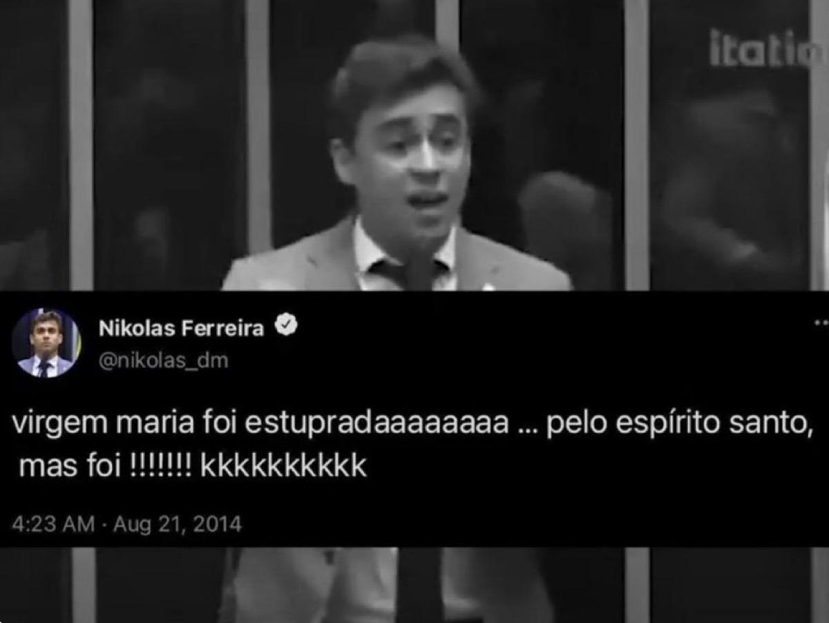 Prévia do conteúdo "CATÓLICOS: Nikolas zomba da Virgem Maria"