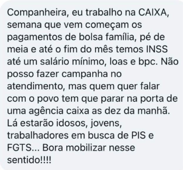 Prévia do conteúdo "Local: Na porta da Caixa, às 10h da manhã"